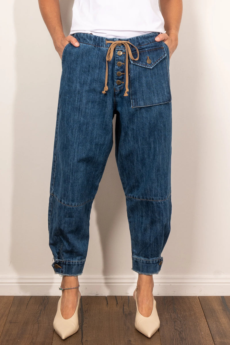 MAUD DAINTY TRUCKER PANT-DENIM