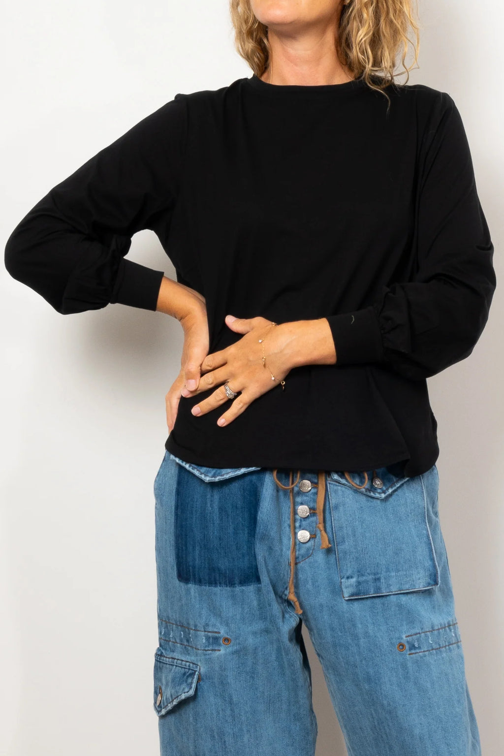MAUD DAINTY BAXTER TOP-BLACK