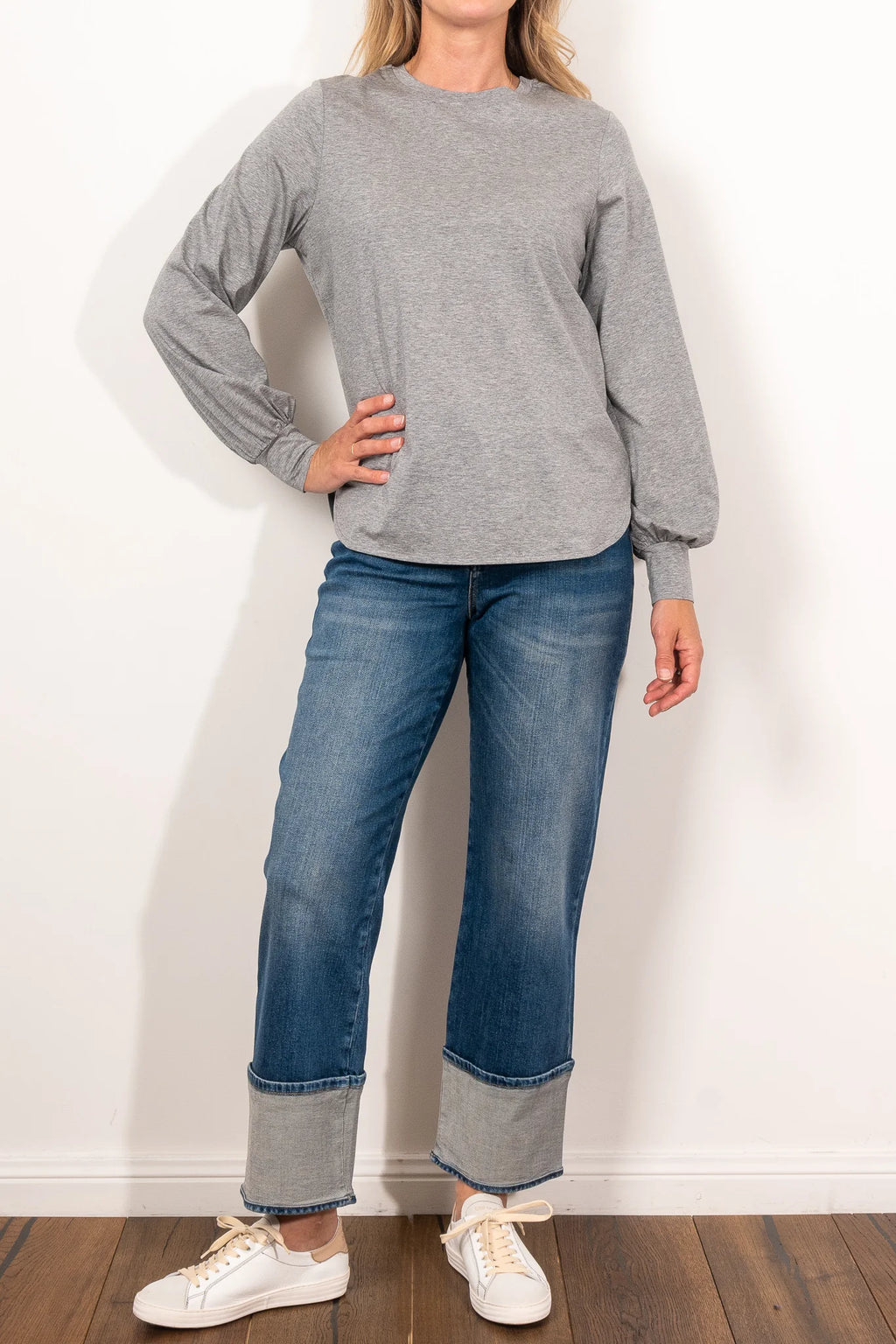 MAUD DAINTY BAXTER TOP-GREY