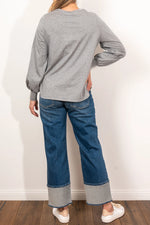 MAUD DAINTY BAXTER TOP-GREY