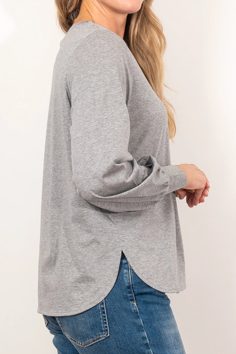 MAUD DAINTY BAXTER TOP-GREY