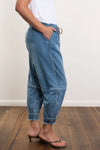 MAUD DAINTY TRUCKER PANT-LIGHT WASH