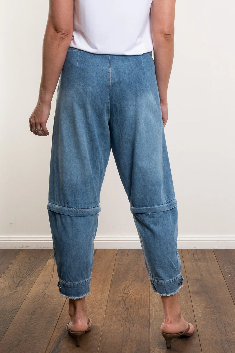 MAUD DAINTY TRUCKER PANT-LIGHT WASH