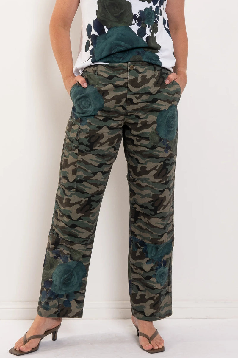 MAUD DAINTY MUSTER PANT-CAMO ROSES