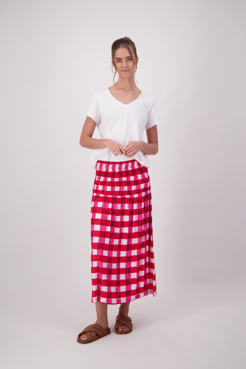 BRIARWOOD JEMMA SKIRT-PINK GINGHAM