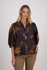 BRIARWOOD HARLOW SHIRT-BLACK FLORAL