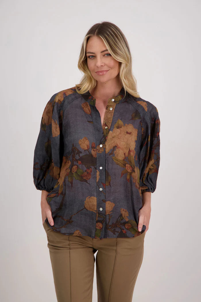 BRIARWOOD HARLOW SHIRT-PETROL FLORAL