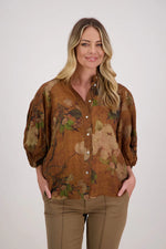 BRIARWOOD HARLOW SHIRT-TAN FLORAL