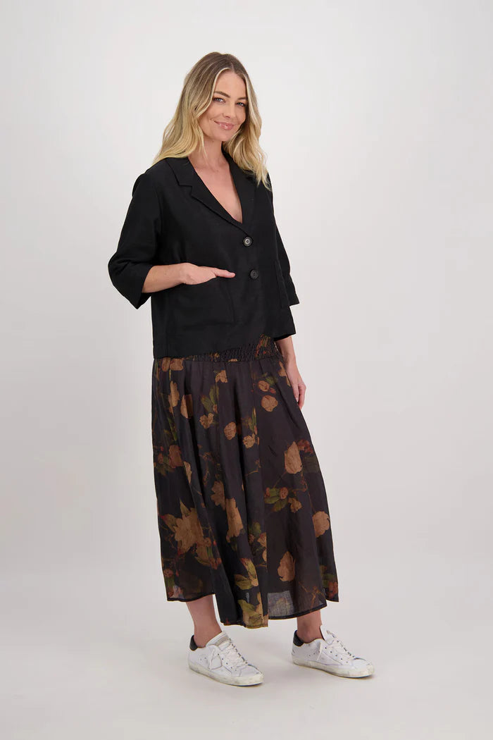 BRIARWOOD HAZELLE SKIRT-BLACK FLORAL