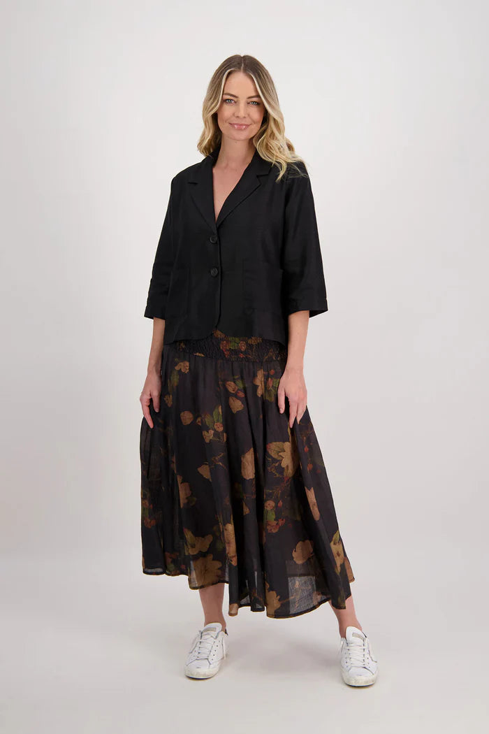 BRIARWOOD HAZELLE SKIRT-BLACK FLORAL