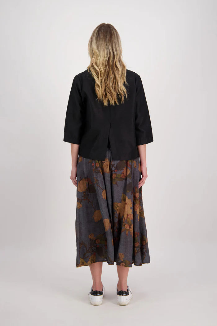 BRIARWOOD HAZELLE SKIRT-PETROL FLORAL