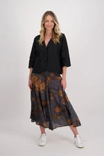 BRIARWOOD HAZELLE SKIRT-PETROL FLORAL