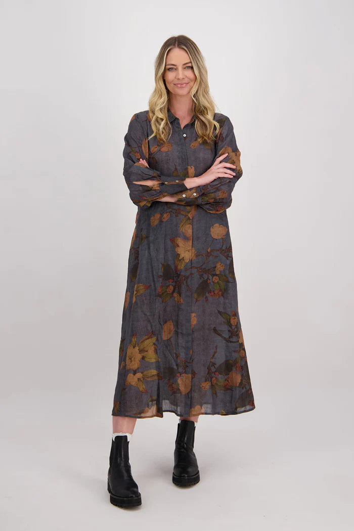 BRIARWOOD HOLLIE DRESS-PETROL FLORAL