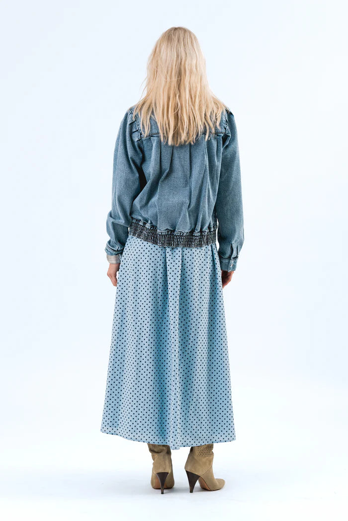 LOLLYS LAUNDRY IRISH JACKET LS-BLUE