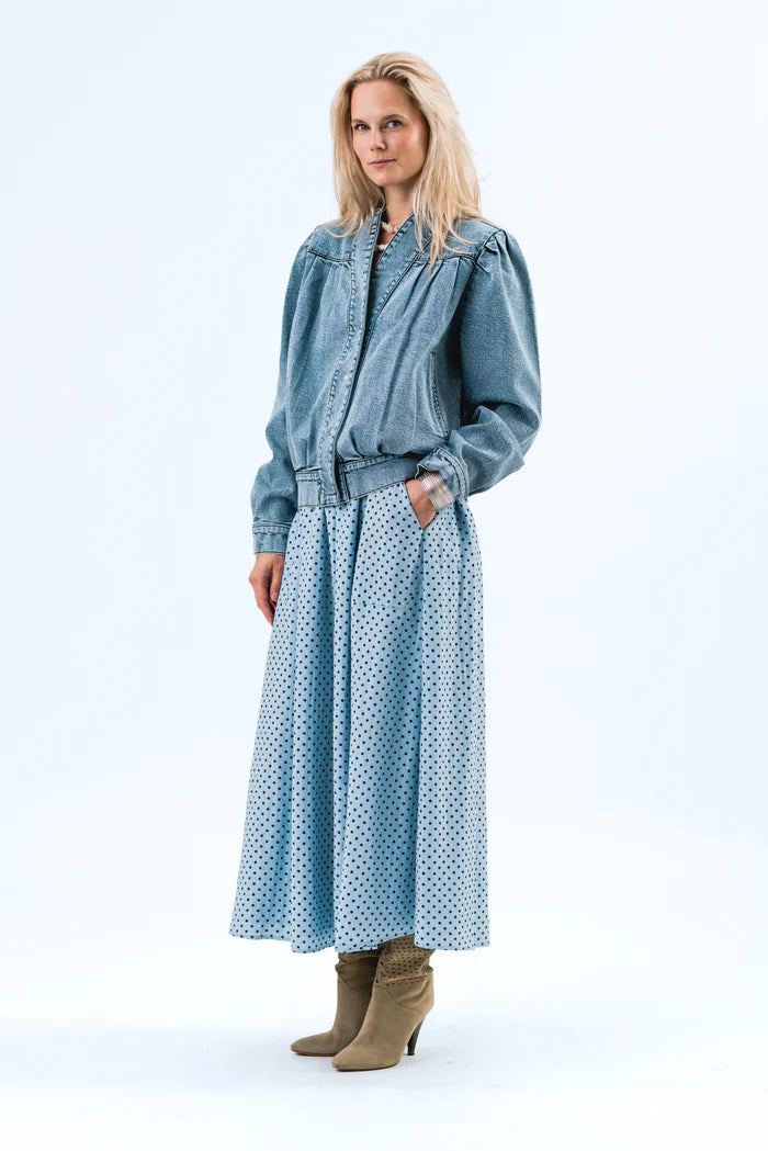 LOLLYS LAUNDRY IRISH JACKET LS-BLUE