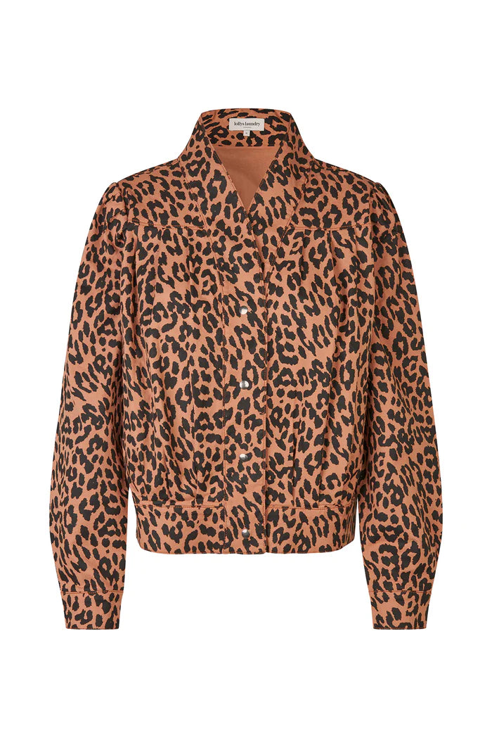LOLLYS LAUNDRY IRISH JACKET LS-LEOPARD PRINT