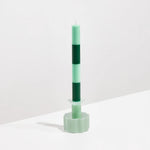 FAZEEK STRIPED DINNER CANDLES-JADE&GREEN