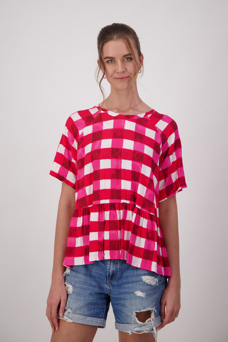 BRIARWOOD JERRY  TOP-PINK GINGHAM
