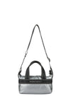 KAREN WALKER PUFFY RUNAWAY CROSSBODY BAG-STEEL/BLACK