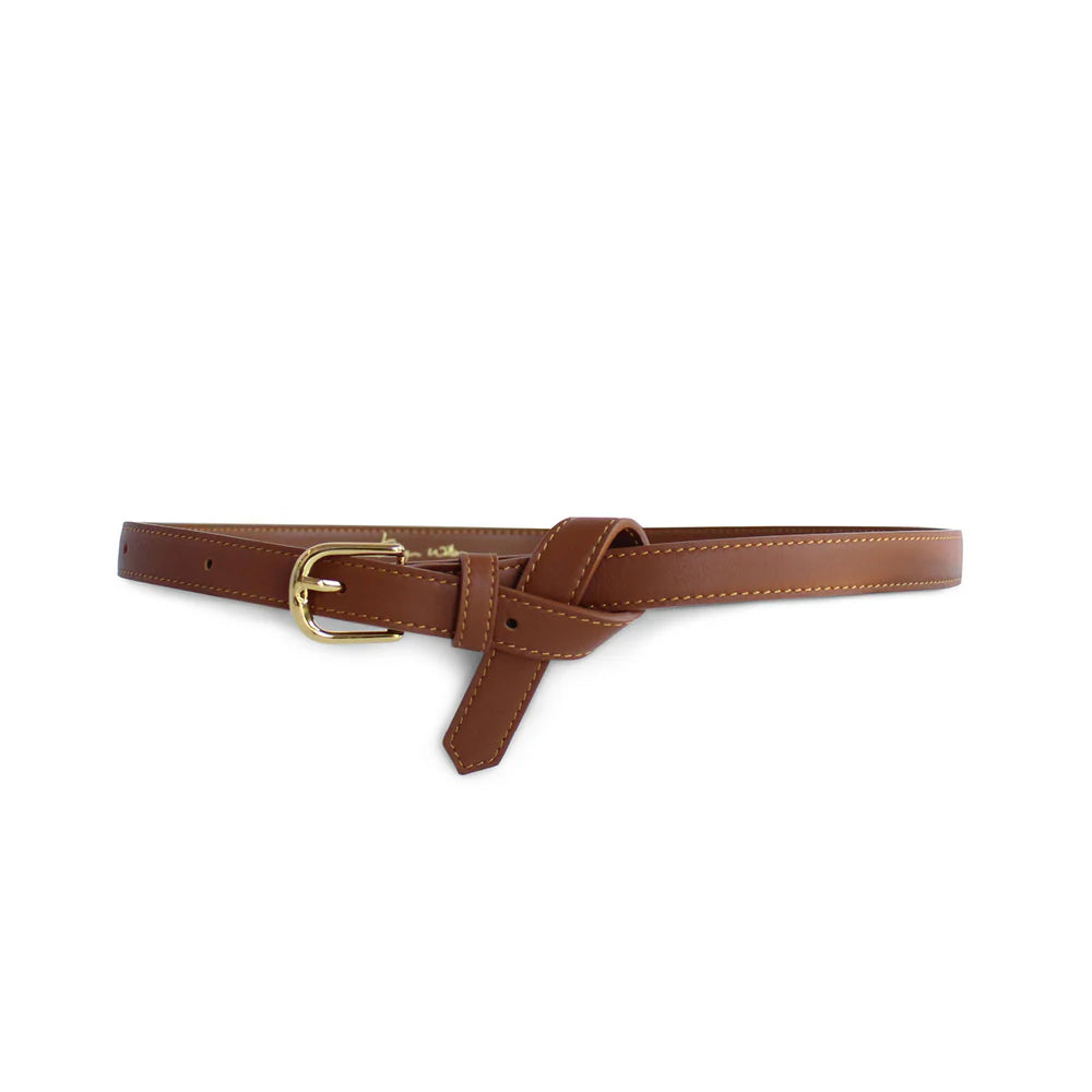 KATHRYN WILSON LAUREN BELT-WALNUT CALF