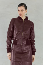 SOFIA IRINA EVITA BOMBER JACKET-WINE