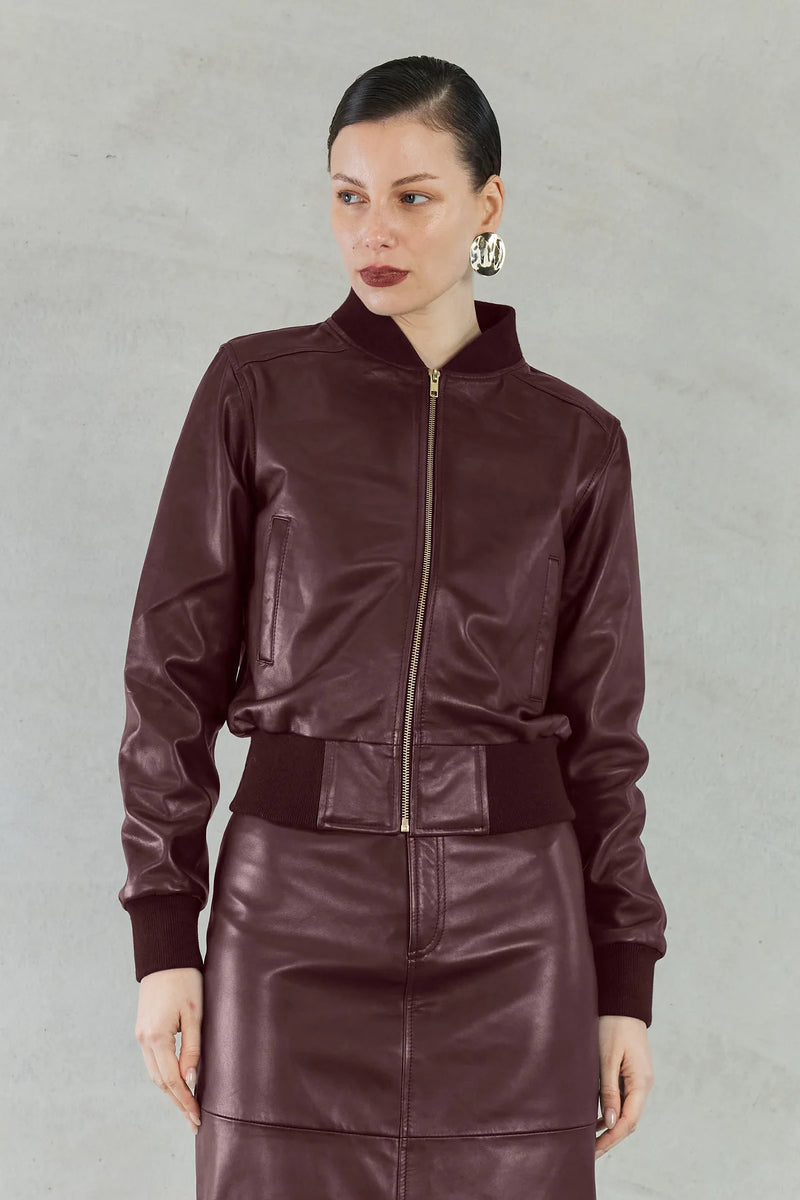 SOFIA IRINA EVITA BOMBER JACKET-WINE