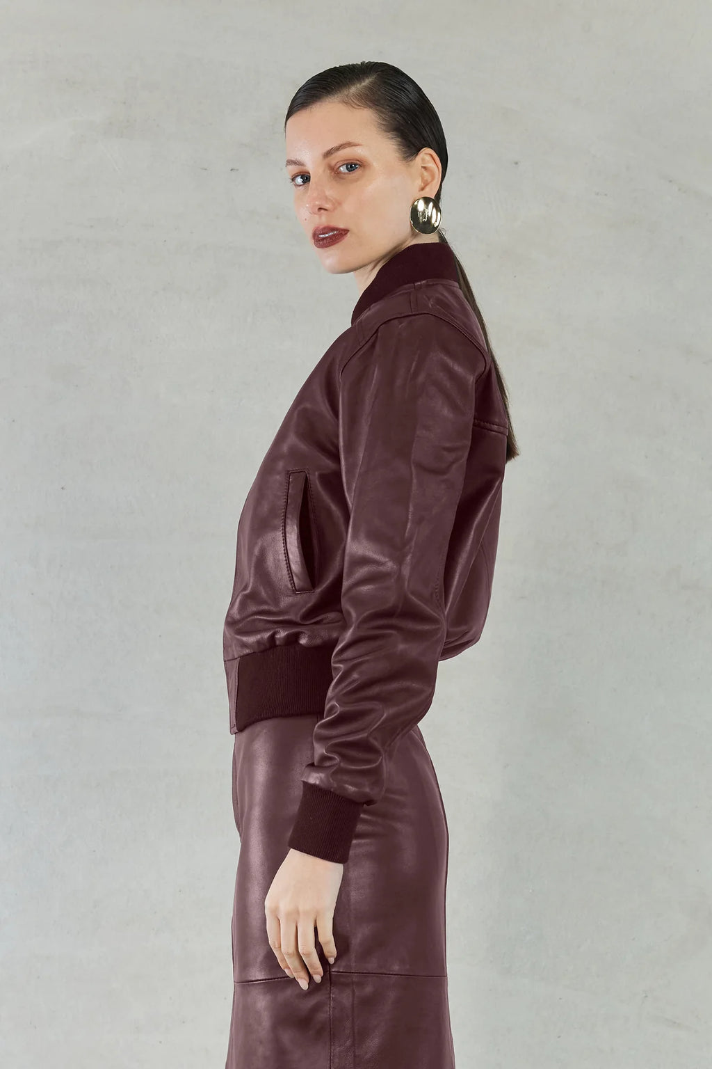 SOFIA IRINA EVITA BOMBER JACKET-WINE