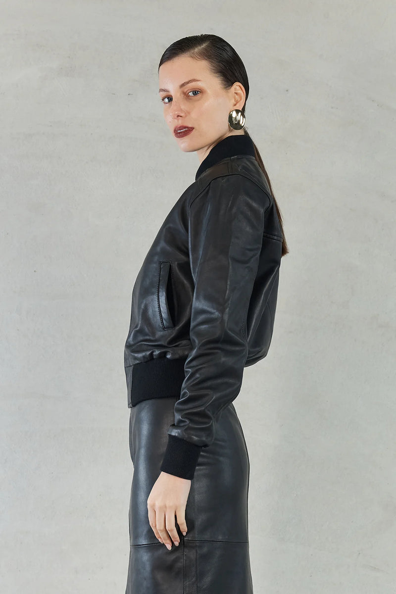 SOFIA IRINA EVITA BOMBER JACKET-BLACK