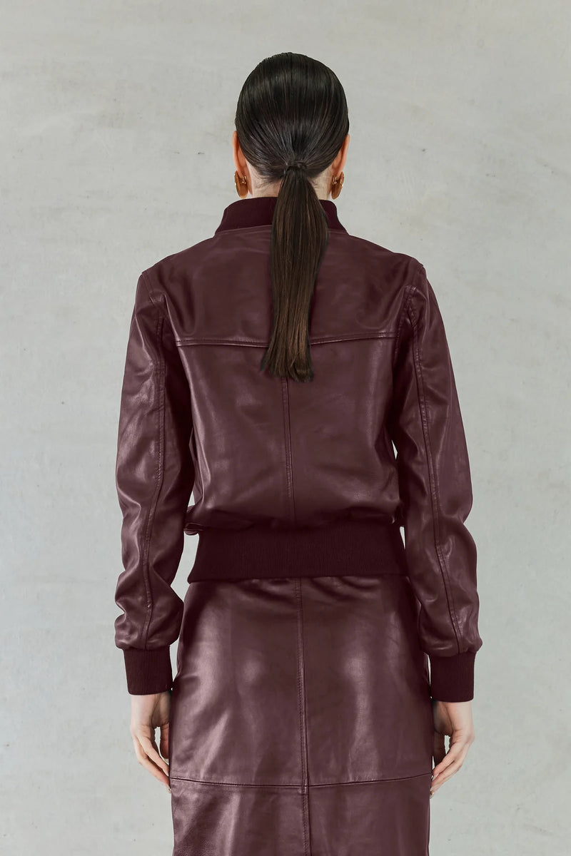 SOFIA IRINA EVITA BOMBER JACKET-WINE