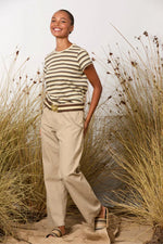 MAUD DAINTY LOLLY TOP-YELLOW/BROWN