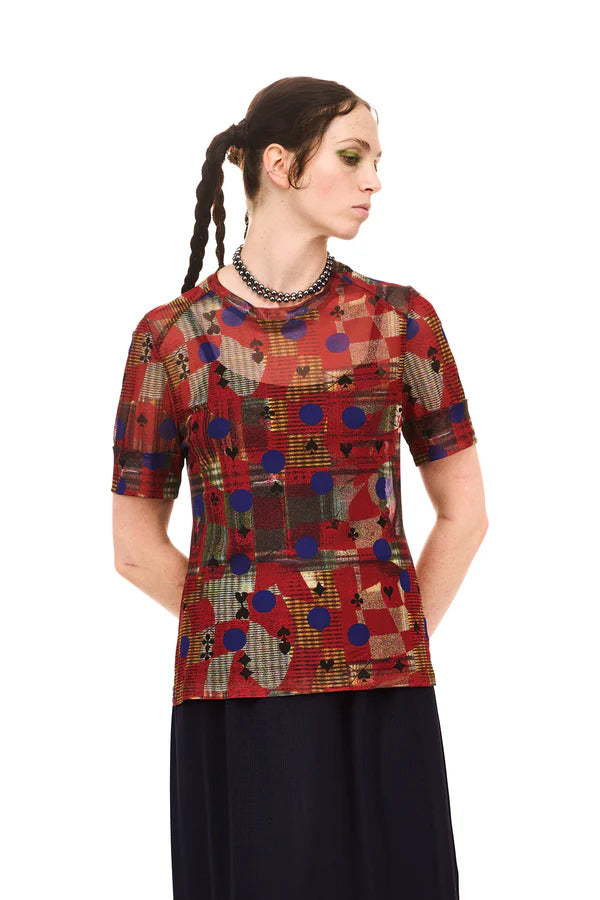 NOMD ARCHIVE SHORT SLEEVE TOP-PATCHED PRINT