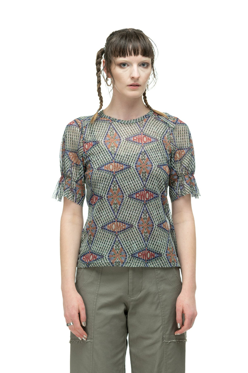 NOMD PUFF SLEEVE TEE-MANY BEADS PRINT