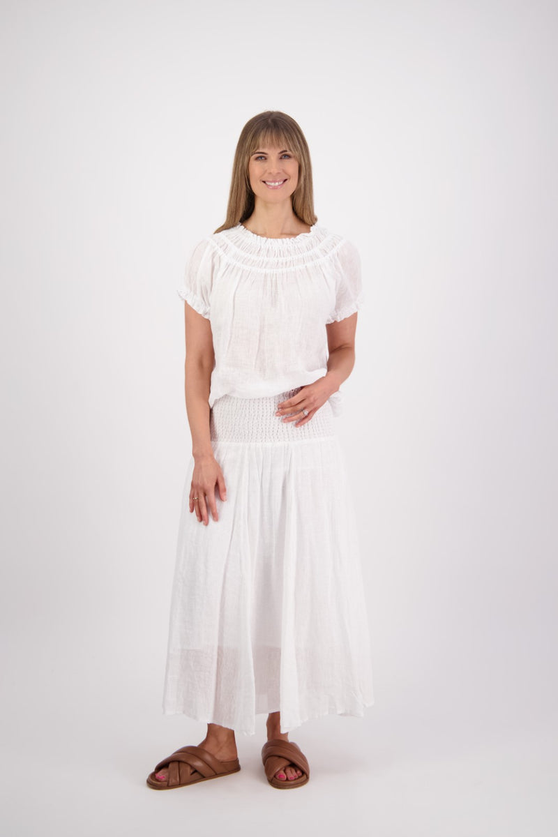 BRIARWOOD PARSON SKIRT-WHITE