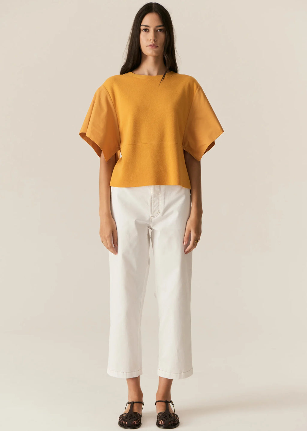 POL FERN TAPERED PANT-WHITE