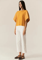 POL FERN TAPERED PANT-WHITE