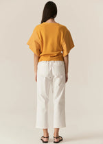 POL FERN TAPERED PANT-WHITE