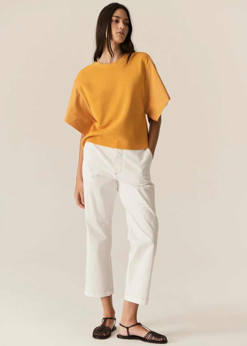 POL FERN TAPERED PANT-WHITE