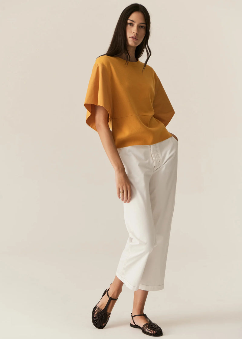 POL FERN TAPERED PANT-WHITE