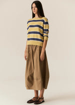 POL JULES STRIPE KNIT-BUTTER/BLUE