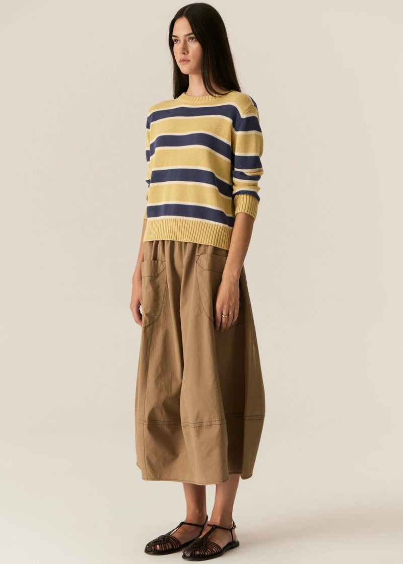 POL JULES STRIPE KNIT-BUTTER/BLUE