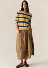 POL JULES STRIPE KNIT-BUTTER/BLUE