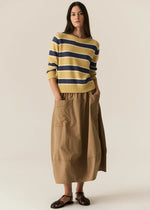 POL JULES STRIPE KNIT-BUTTER/BLUE
