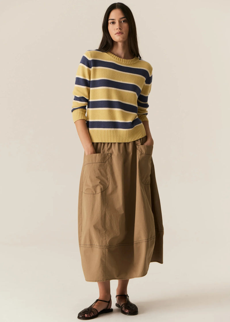 POL JULES STRIPE KNIT-BUTTER/BLUE