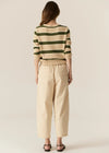 POL JULES STRIPE KNIT-PEBBLE/GREEN