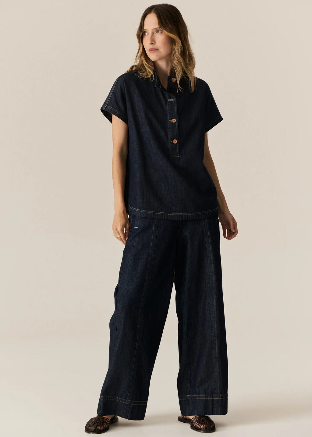 POL CARSEN SHIRT-DARK WASH
