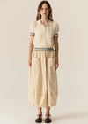 POL AVRID BUBBLE SKIRT-PEBBLE