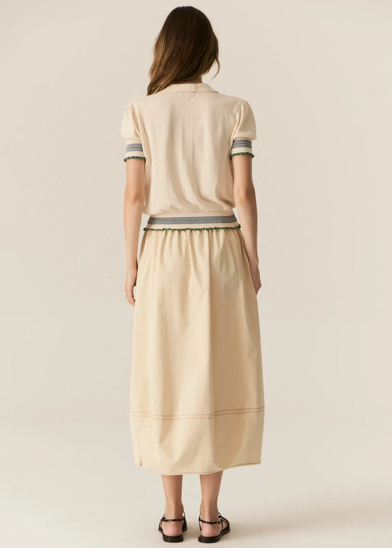 POL AVRID BUBBLE SKIRT-PEBBLE