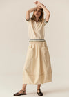 POL AVRID BUBBLE SKIRT-PEBBLE