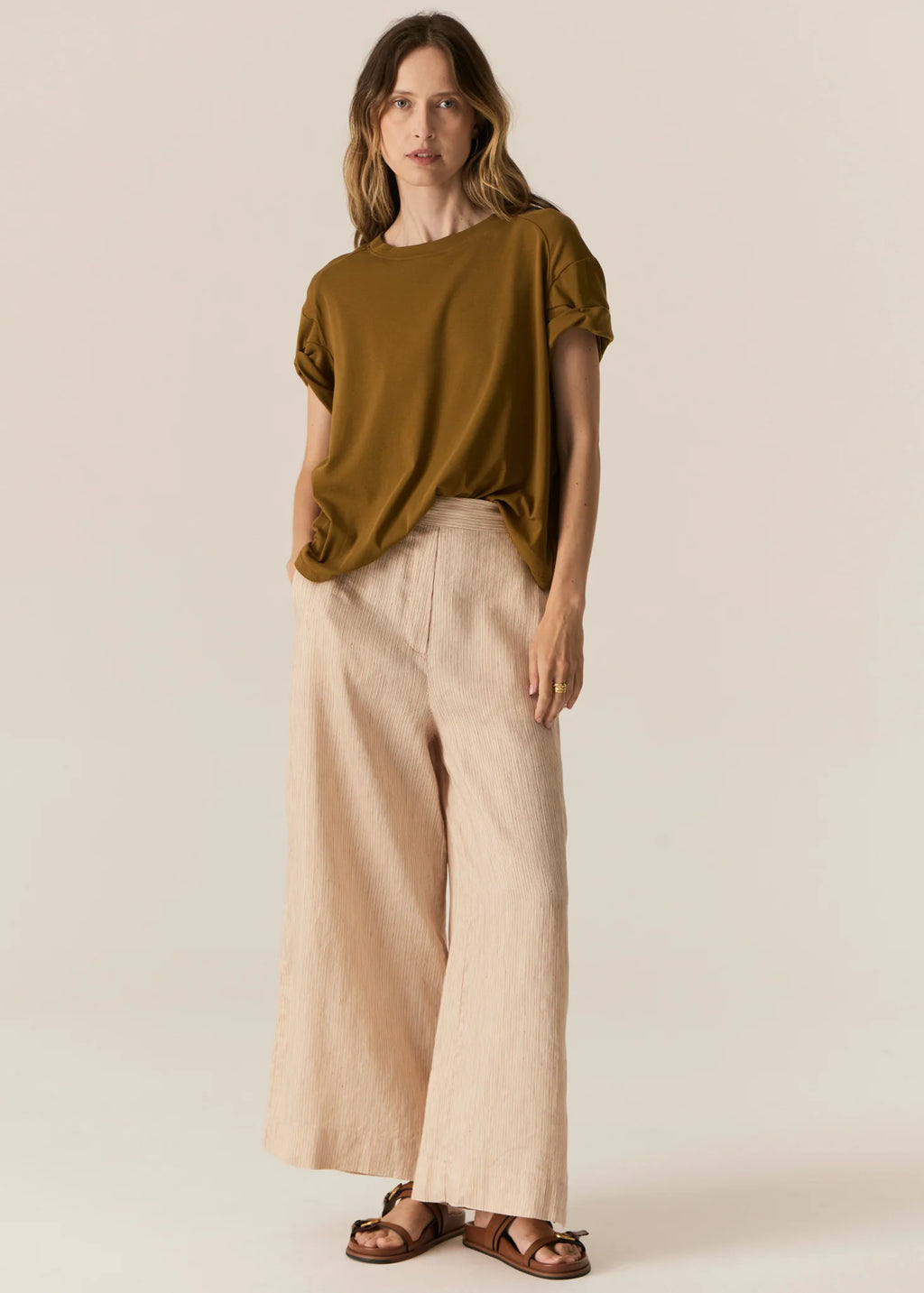 POL ZONE CAP TEE-KHAKI