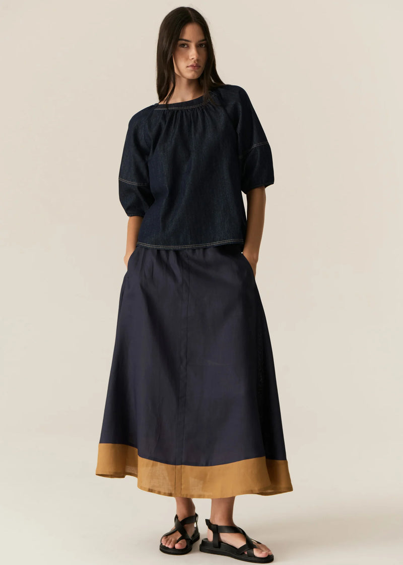 POL CARSON TOP-DARK WASH